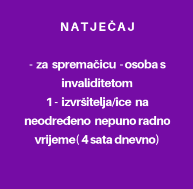 Natječaj za spremačicu
