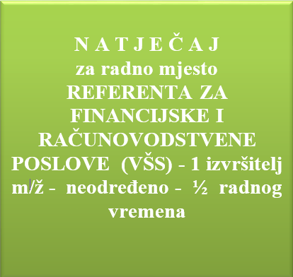 NATJEČAJ ZA RADNO MJESTO